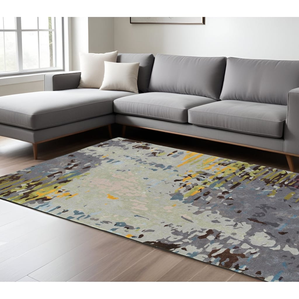HomeRootsAbstract Industrial Rectangle Area Rug