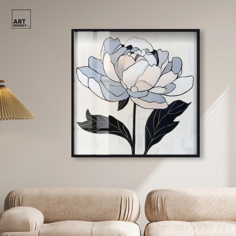 Gray Scale Flower I Shadowbox by Art Remedy