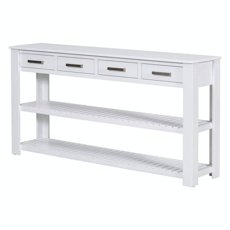 Stylish Entryway Console Table with 4 Drawers and 2 Shelves