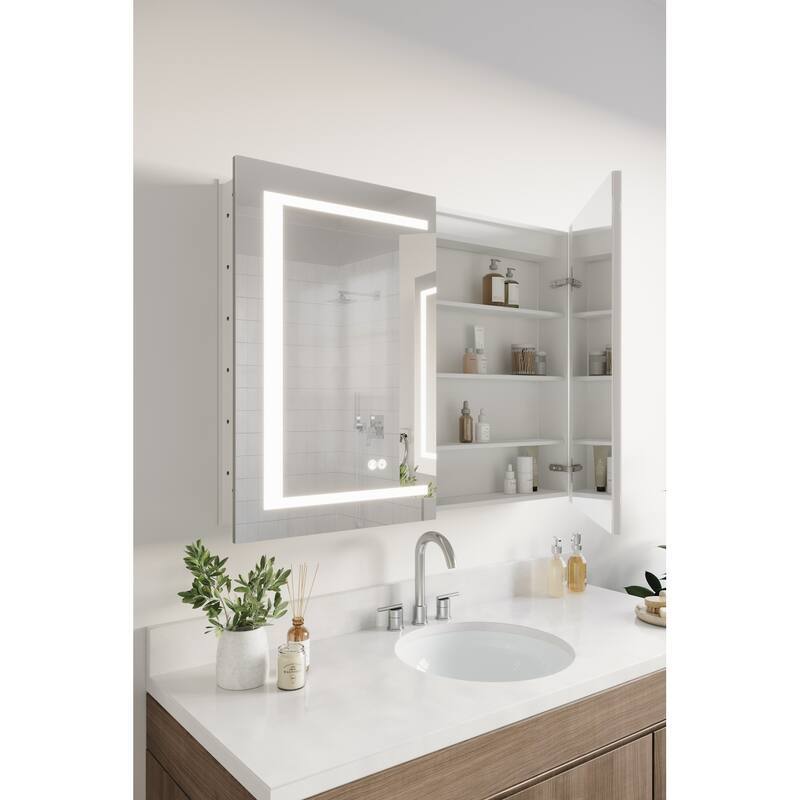 Fresca FMC024030 Spazio 39-5/16" x 29-1/2" Lighted Frameless Double