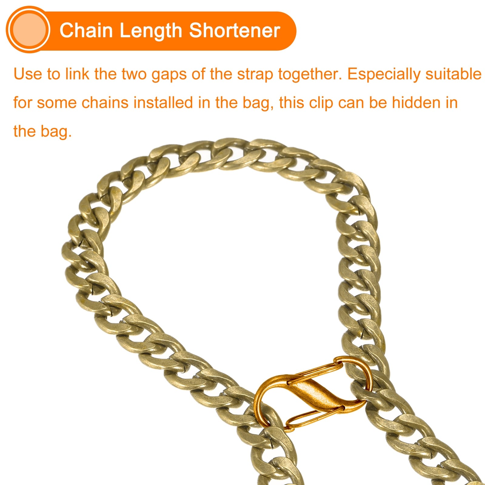 Adjustable Metal Buckle, 6Pcs 27x13mm Chain Shortener Bag Strap