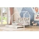 preview thumbnail 21 of 25, Wooden Twin Size House Bed with Trundle,Kids Bed with Shelf White