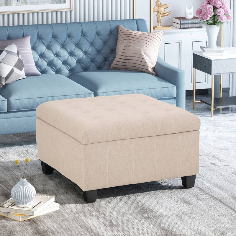 Upholstered Ottoman - Wheat