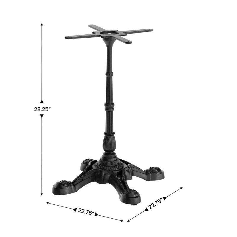 Commercial Indoor/Outdoor Cast Iron Bistro Table Base - 22.75"W x 22.75"D x 28.25"H