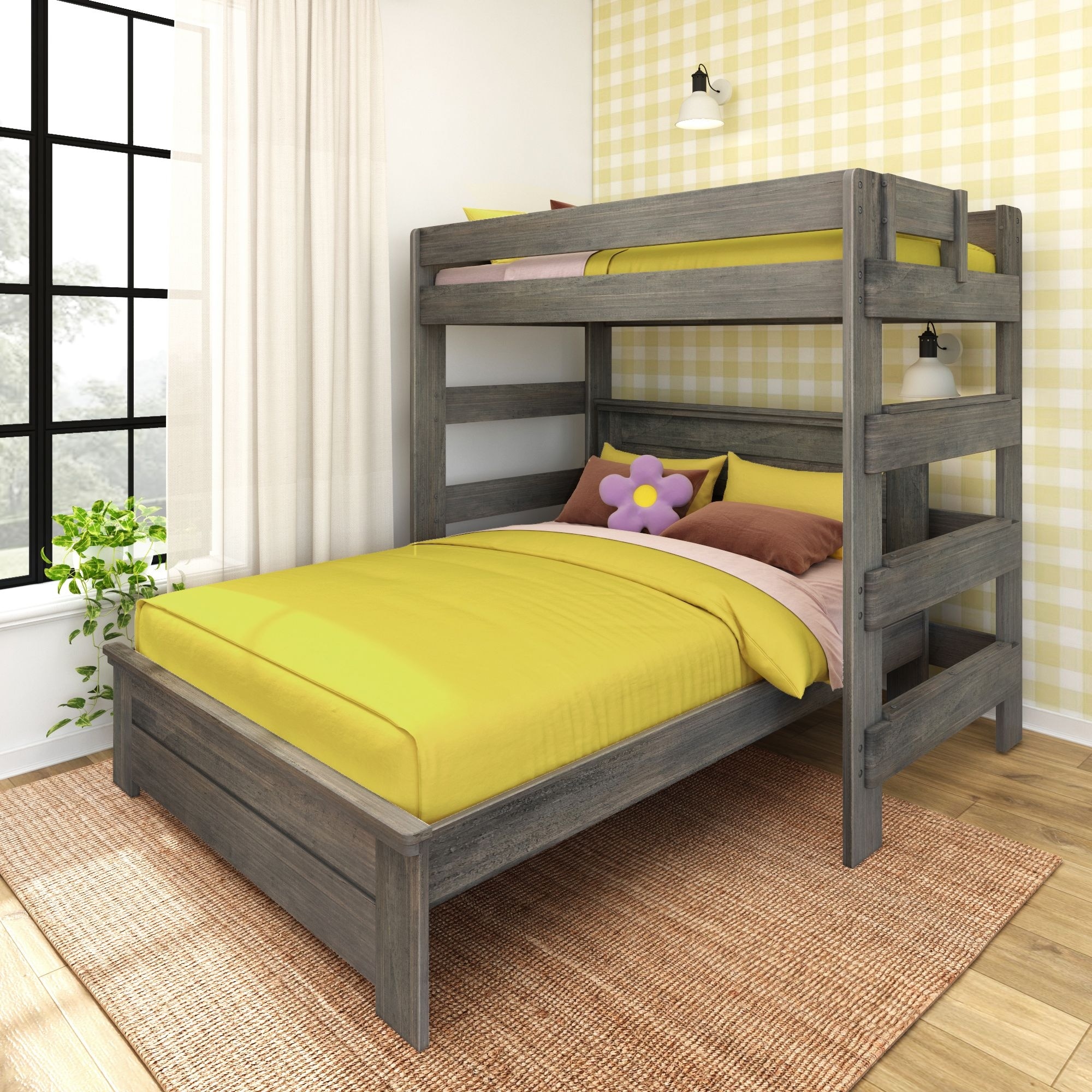 Max and Lily Farmhouse Twin over Queen L Shaped Bunk Bed