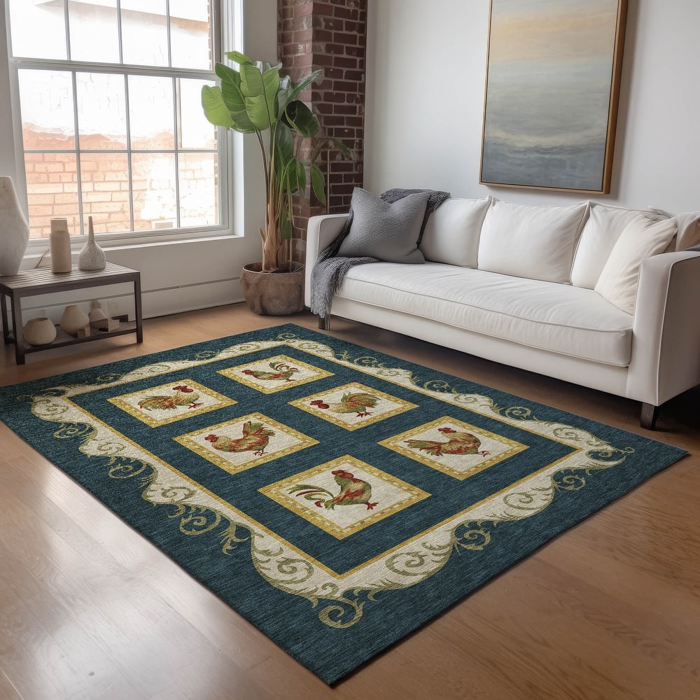 Premium Washable Super Soft Rooster Panel Mayfield Rug