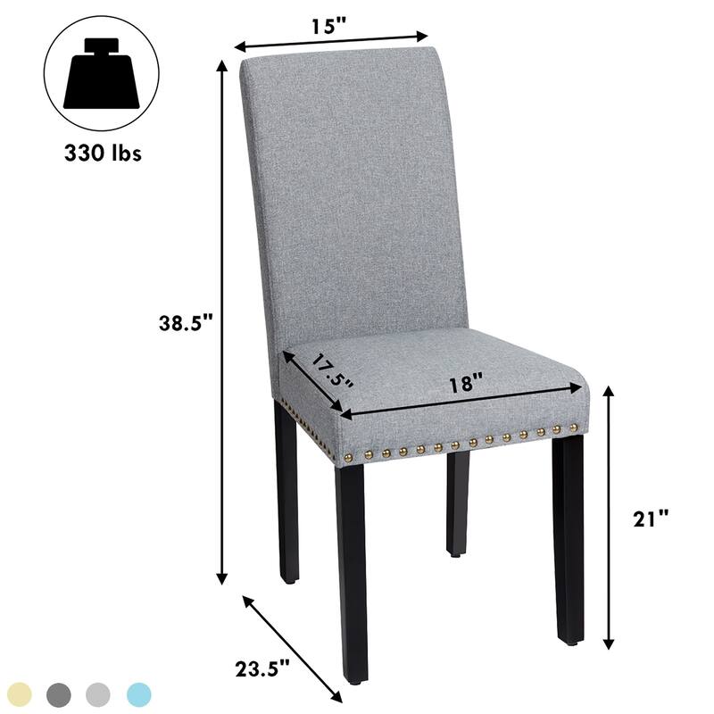Costway Set of 4 Fabric Dining Chairs w/Nailhead Trim - See Description