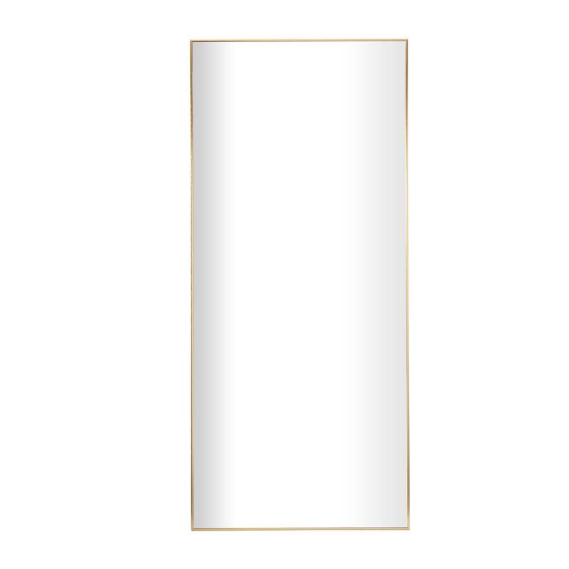 Metal Minimalistic Room Wall Mirror with Thin Frame - Gold - CosmoLiving by Cosmopolitan - Gold - 32"W, 71"H