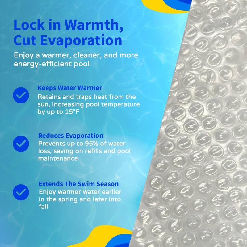Blue Wave 14-mil Solar Blanket for Rectangular In-Ground Pools - Clear