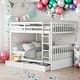 preview thumbnail 1 of 10, Elegant Full-Over-Full Bunk Bed White