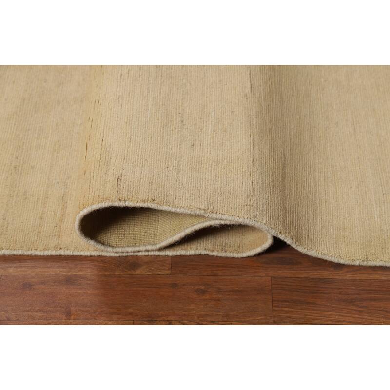 Muted Yellow Modern Gabbeh Oriental Area Rug Handmade Wool Carpet - 5'11"x 7'3"