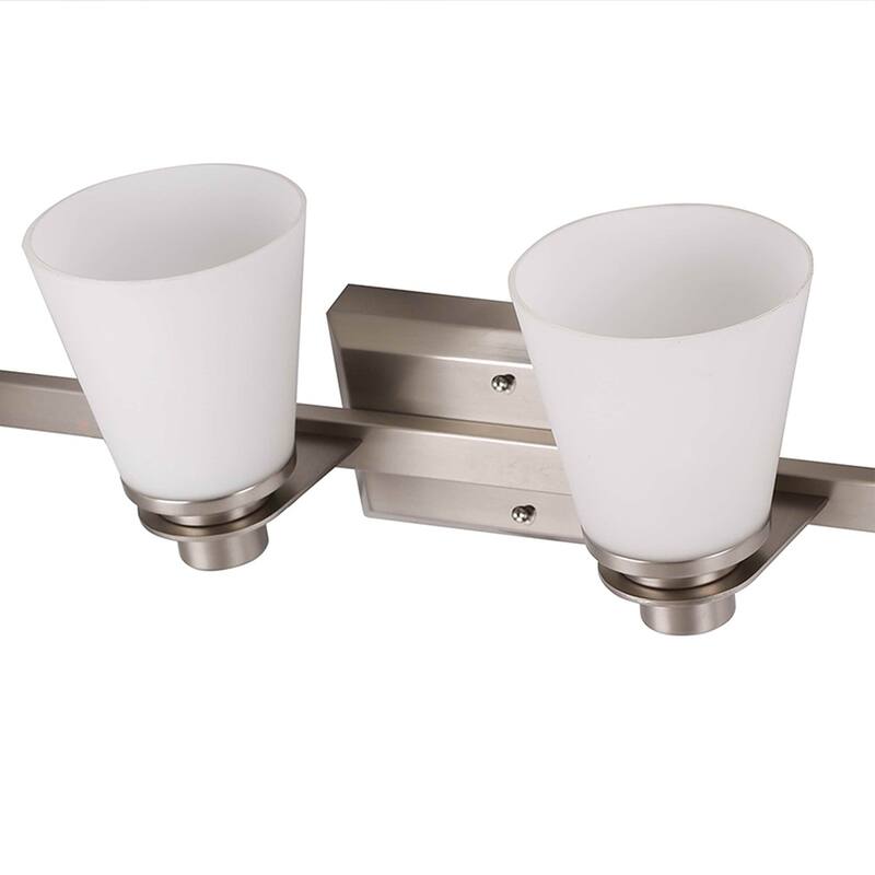 4 Light Vanity Lighting in Brushed Nickel and Etched Opal Glass
