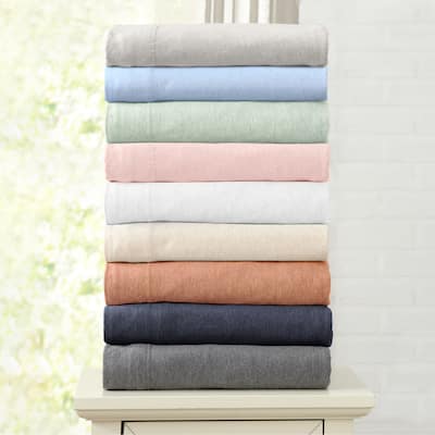 Linery & Co. Ultra Soft Cotton Blend Heathered Jersey Knit Sheet Set