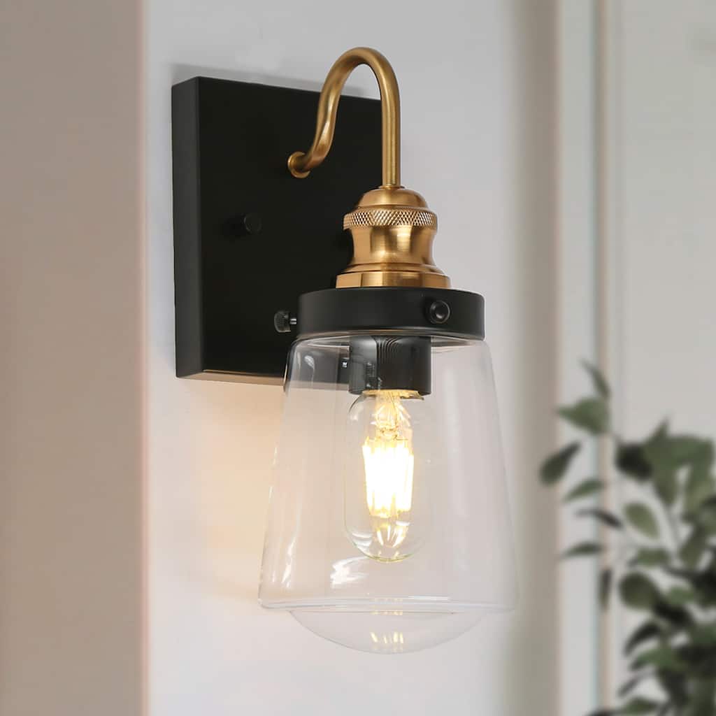 Cozia Modern 1-light Black Gold Wall Light Dimmable LED Sconce