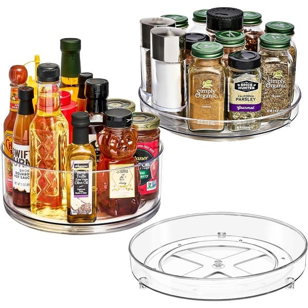 Sorbus Lazy Susan Organizer Rotating Set for Refrigerator Turntable Fridge Pantry Cabinet Table Makeup - Set of 3