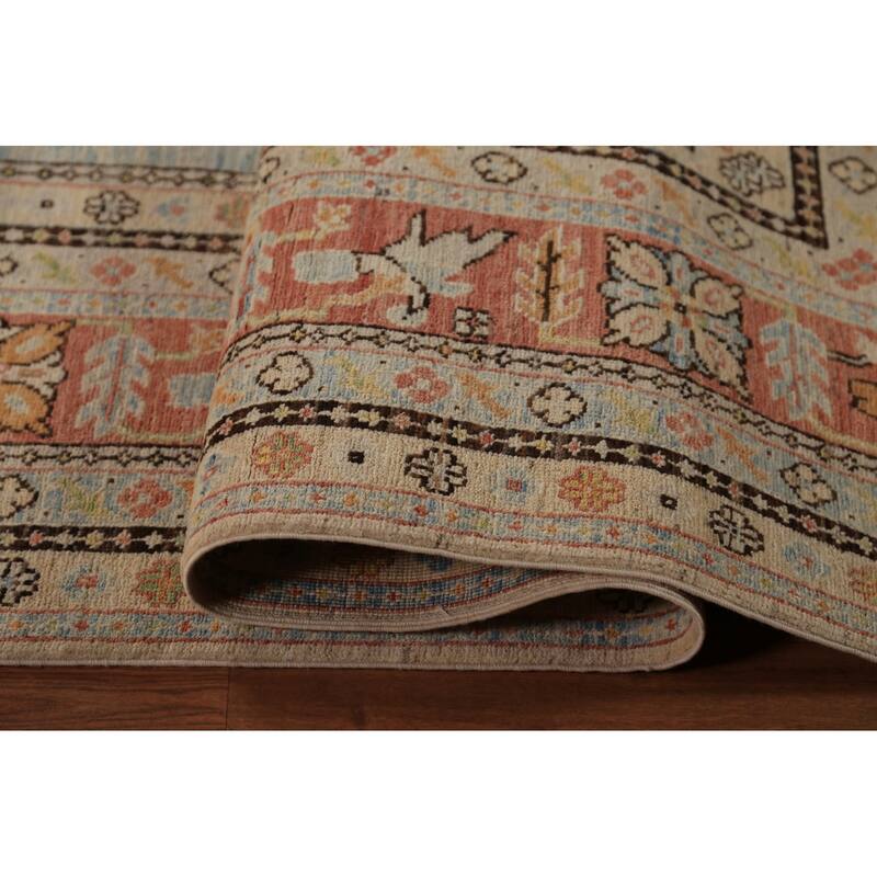 Vegetable Dye Heriz Serapi Rug Hand-Knotted Oriental Wool Carpet - 10'2"x 12'5"