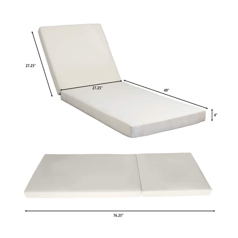 One-sided Open Storage Lounge Chairs Outdoor Patio Acacia Wood Chaise Lounge with Adjustable Backrest & Water-repellent Cushions
