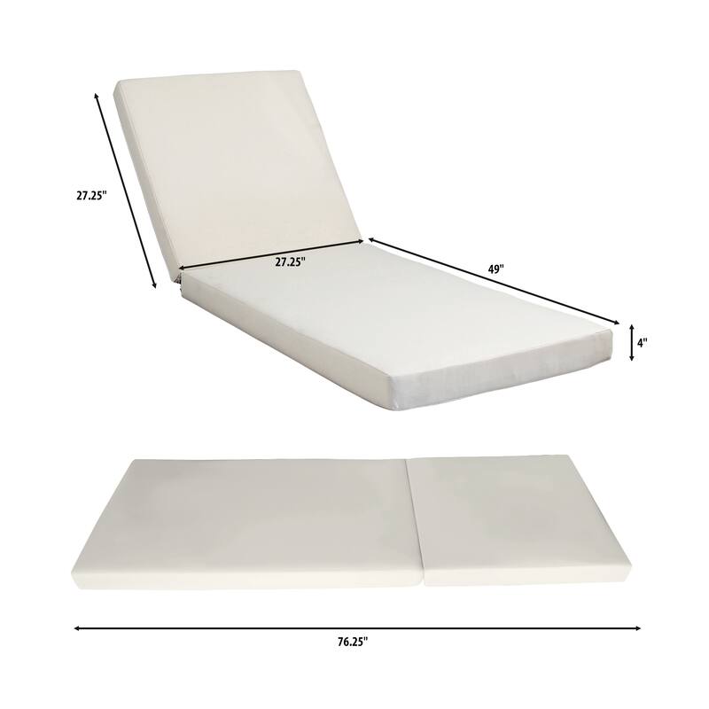 Outdoor Patio Acacia Wood Chaise Lounge Chair with Adjustable Backrest, Side Open Storage and Water-Repellent Cushions