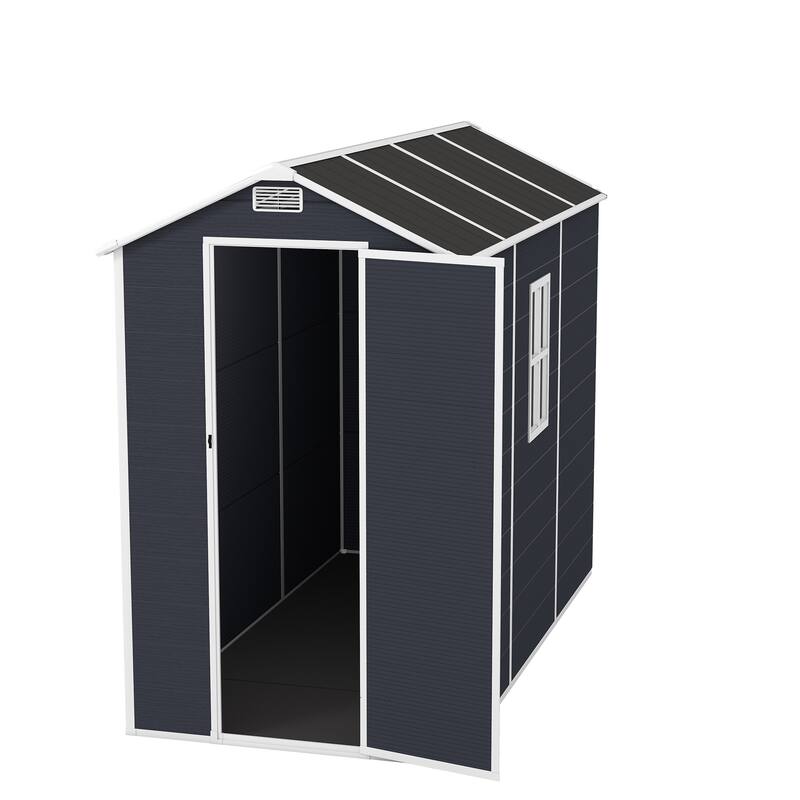 4*8ft resin storage shed, high quality pp material,strong structure,Outside Sheds, waterproof, rust and UV proof