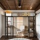preview thumbnail 1 of 27, Twin Size Loft Metal Bed with 3 Layers of Shelves and Desk, Black Black