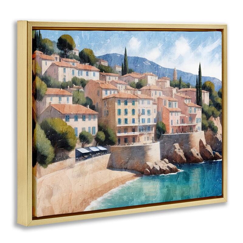 Stupell Charming Coastal Architecture Framed Floater Canvas Wall Art Design By Kim Allen