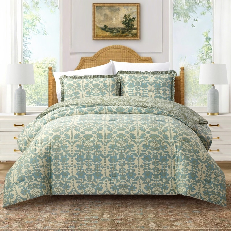 Spartina 449 McCallister Vine 3-Piece Reversible Cotton Sateen Comforter Set