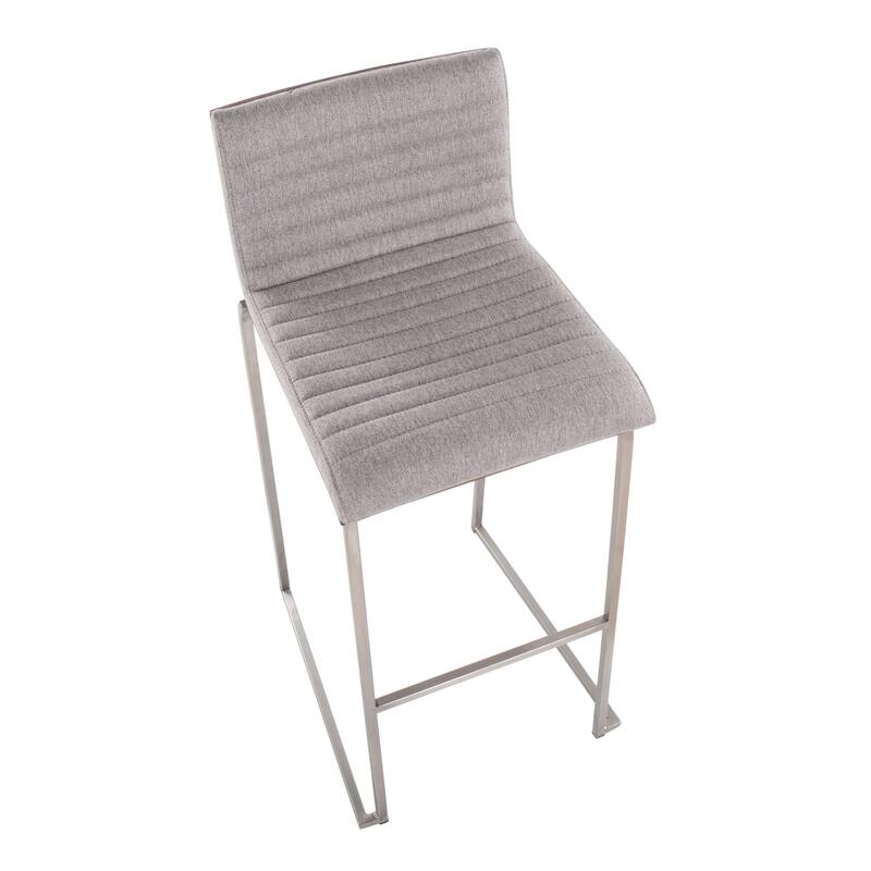 Silver Orchid Magda 30" Fixed-Height Upholstered Bar Stool (Set of 2)