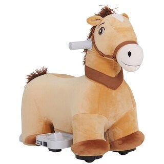 6V Electric Ride-On Pony with Music, PU Wheels, Comfortable Seat, and Handle Control, Ages 3+