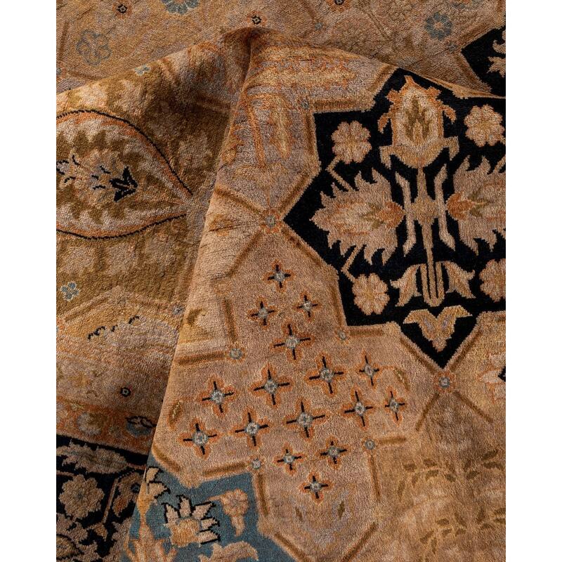 Overton Hand Knotted Wool Vintage Inspired Modern Contemporary Overdyed Brown Area Rug - 8' 3" x 10' 2"