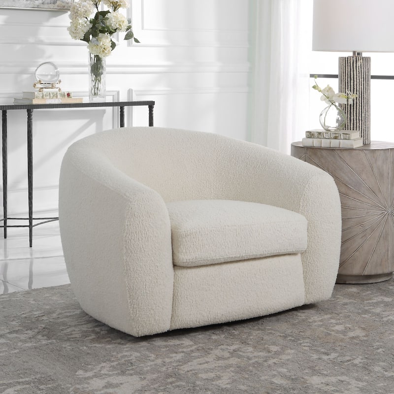 Curved Silhouette Swivel Chair - 43" - White