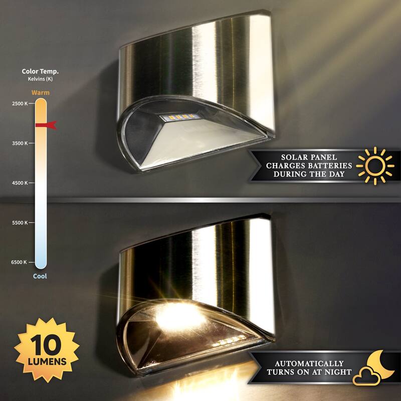 Classy Caps Stainless Steel Deck & Wall Light (2 pk)