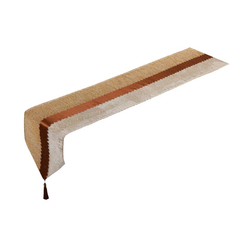 Violet Linen Chenille Striped Swivel Pattern Polyester Table Runner