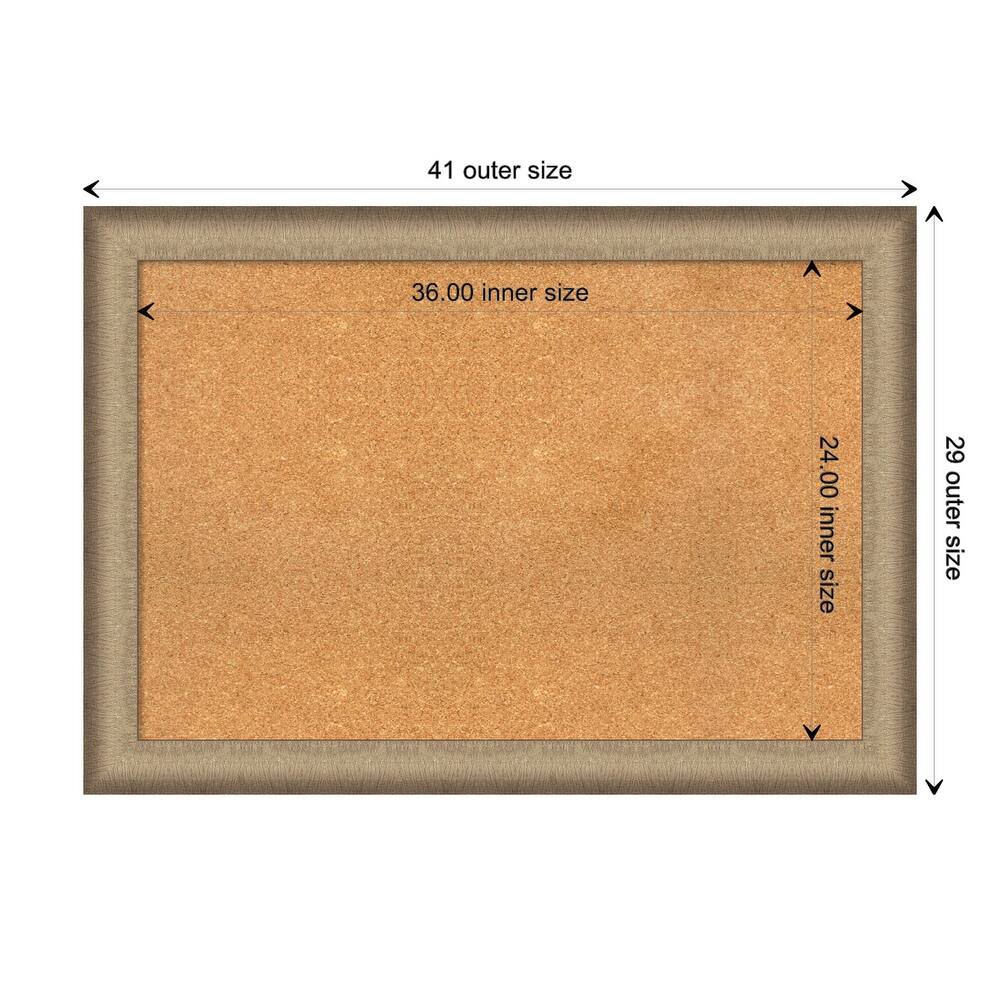 Elegant Brushed Bronze Framed Natural Corkboard Bulletin Board