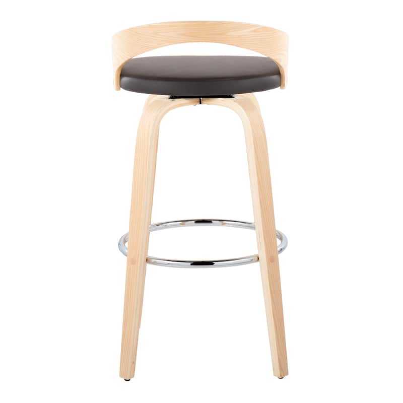 Carson Carrington Stavanger 30" Fixed-Height Bar Stool with Bent Wood Legs & Round Footrest (Set of 2)