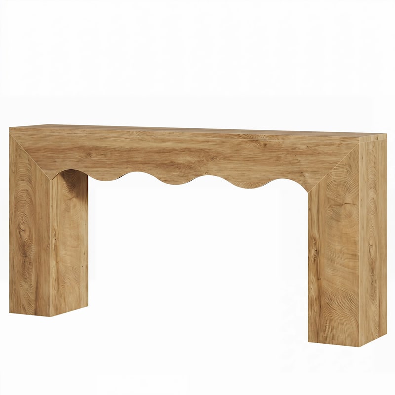 63” Farmhouse Console Table Narrow Hallway Stand for Entryway Living Room Brown