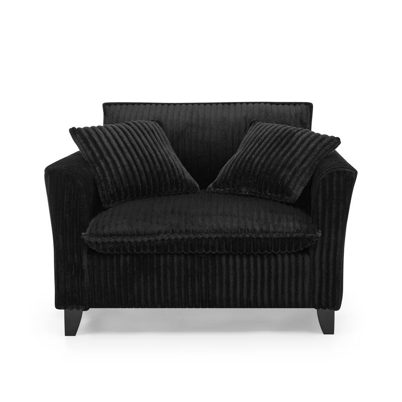 Tufted Corduroy Lazy Sofa Chair with Backrest and Armrests Single Person Lounge Chair for Living Room or Bedroom Accent Chairs
