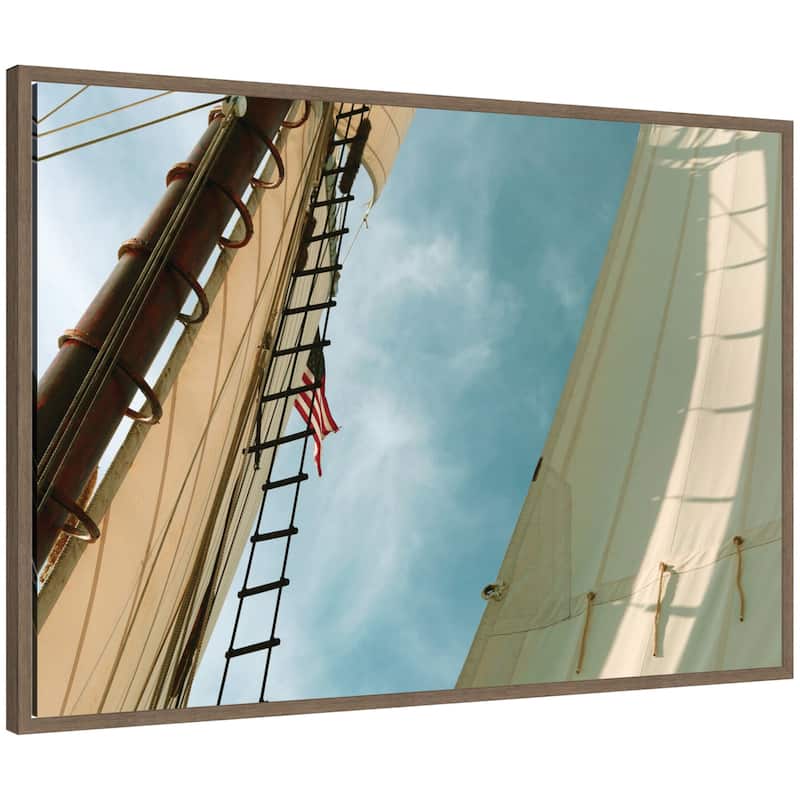 Kate and Laurel Sail Away by Alicia Bock Framed Canvas Wall Art Print - 33 x 23
