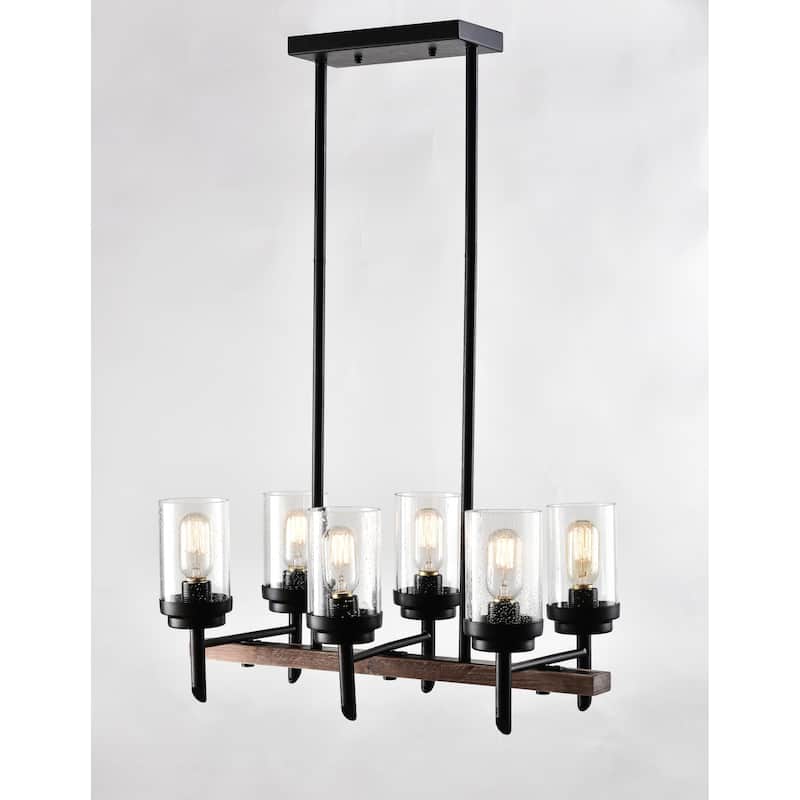 24 Inch Wide Wood Farmhouse Dinning Table Rustic Chandelier Light, Industrial Vintage Pendant Kitchen Island Lamp - N/A
