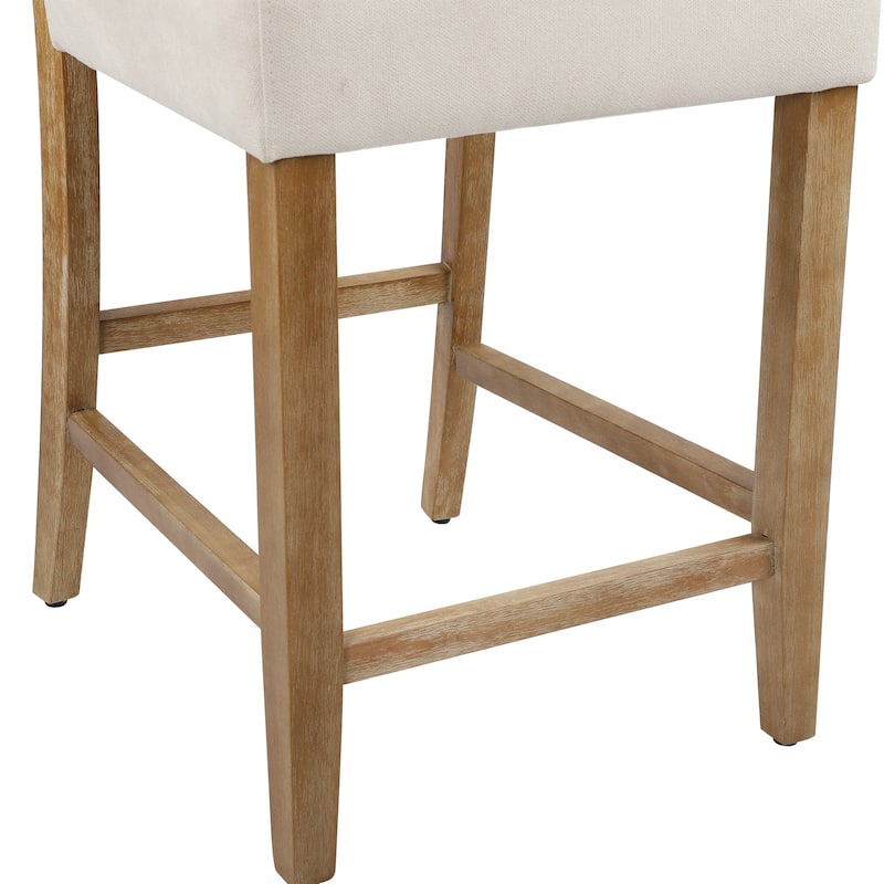 24 Inches Counter Height Bar Stools Upholstered Barstools with Brushed Legs Set of 2