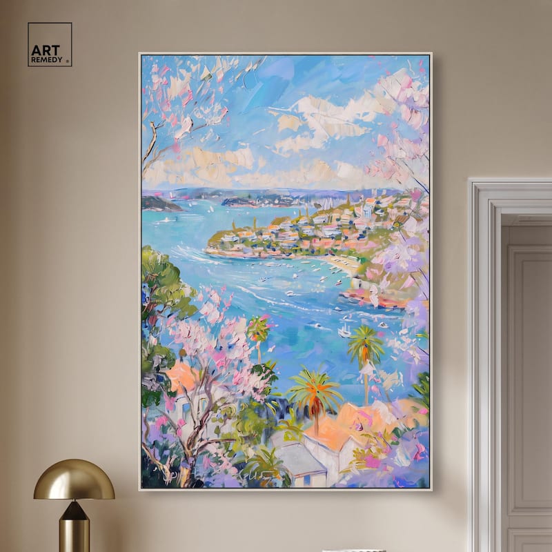 Hillside Harbor View I Canvas by Art Remedy