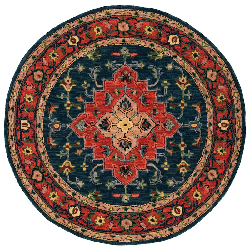 SAFAVIEH Handmade Heritage Facet Border Traditional Wool Rug