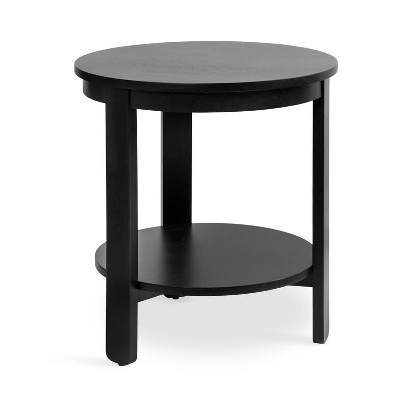 Kate and Laurel Foxford Round Wood Side Table - 22x22x24 - Black