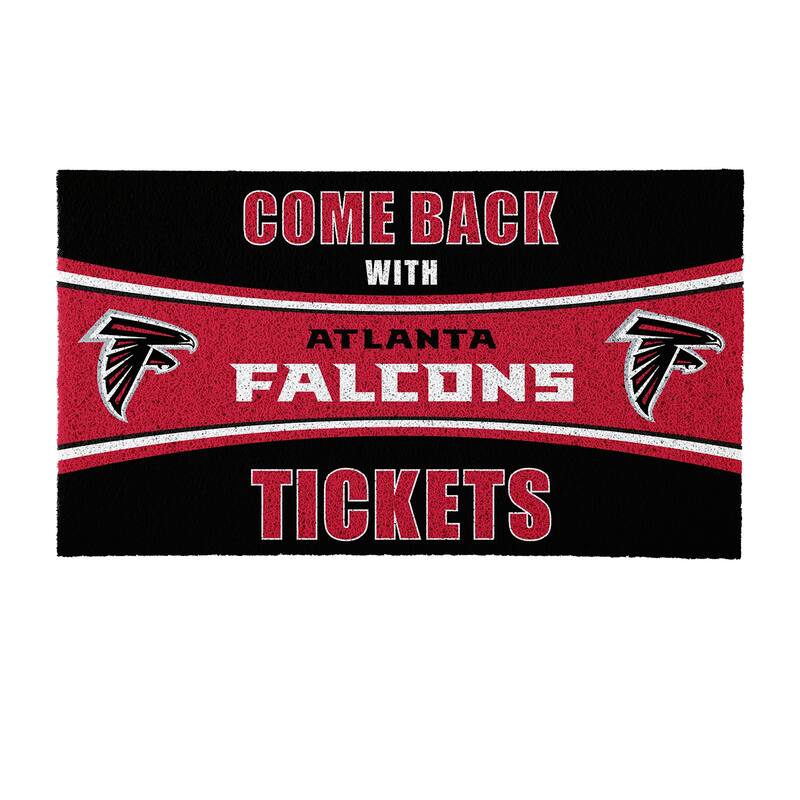 Atlanta Falcons 28 in. x 16 in. PVC "Come Back With Tickets" Trapper Door Mat