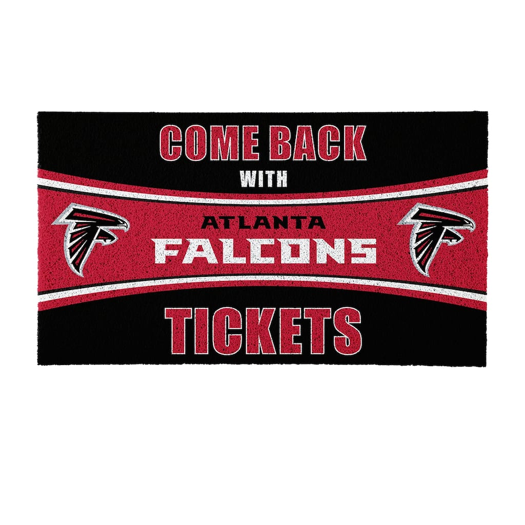 Atlanta Falcons 28 in. x 16 in. PVC "Come Back With Tickets" Trapper Door Mat