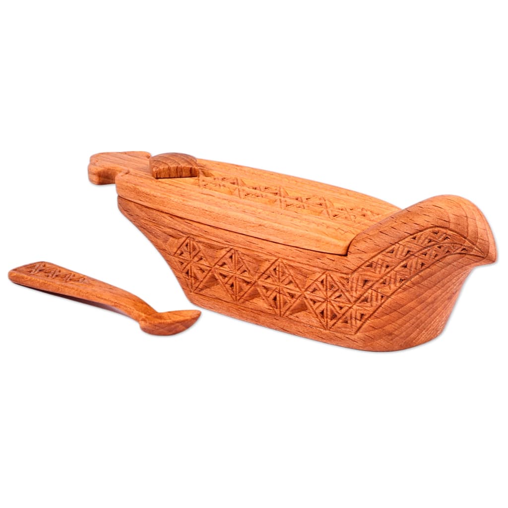 Novica Handmade Distant Flavors Wood Condiment Bowl