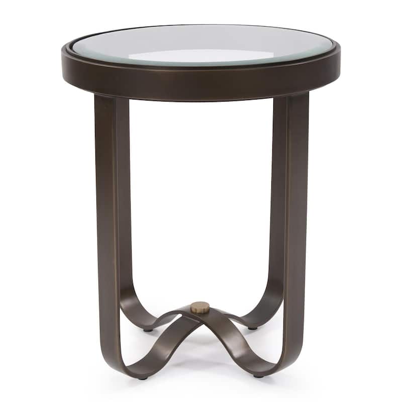 Round Metal Side Table - 24.5H x 20D x 20W