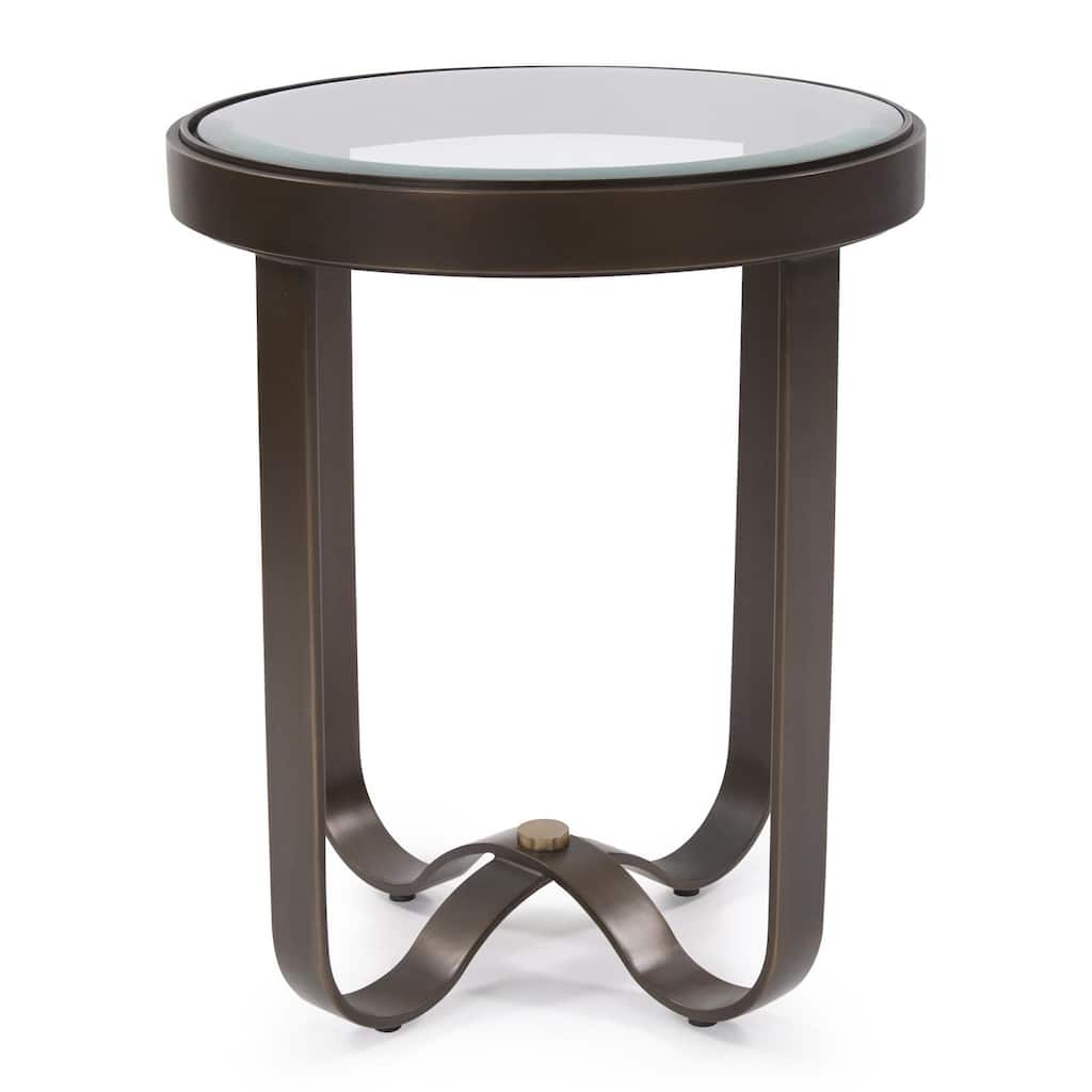 Round Metal Side Table - 24.5H x 20D x 20W