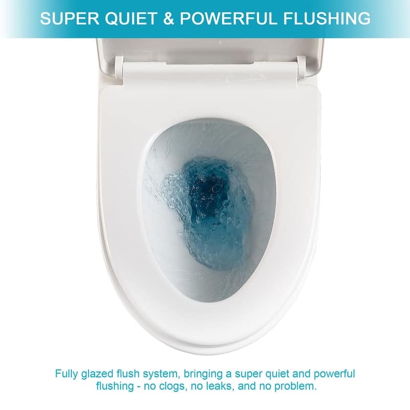 1.28 GPF Single Flush One-Piece Toilet with Soft Closing Seat - 28'' x 16'' x 28''