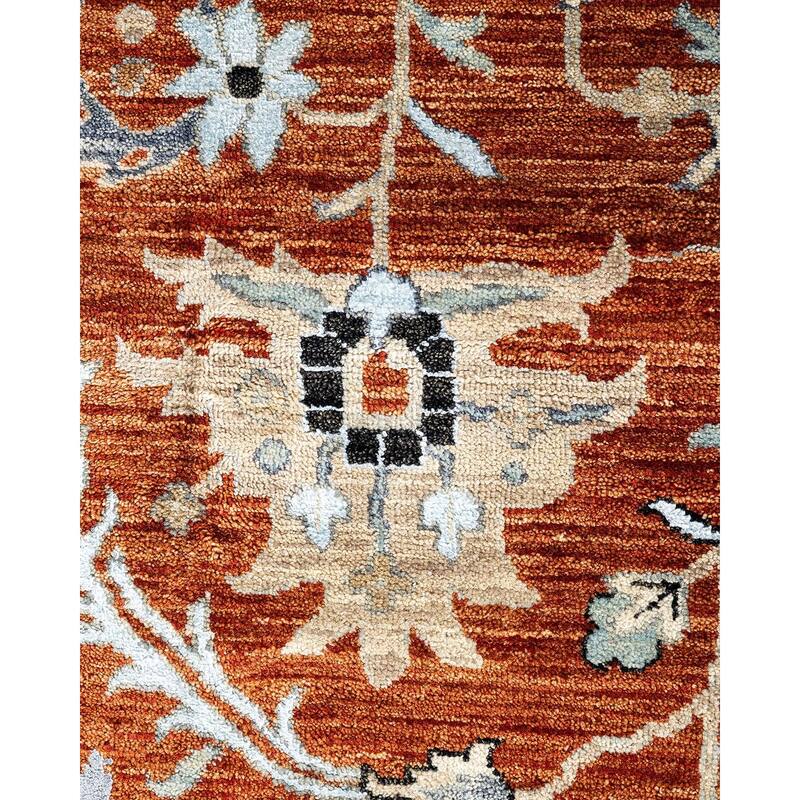 Ikat One-of-a-Kind Hand-Knotted Area Rug - Rust, 8' 10" x 12' 3" - 8' 10" x 12' 3"