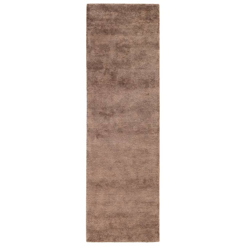 Terra by Obeetee Hue Solid Rug - Brown - 2'6" x 8'